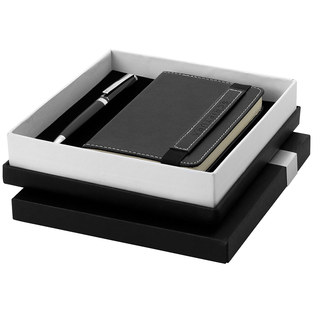 Gift set with ballpoint pen and notebook 
